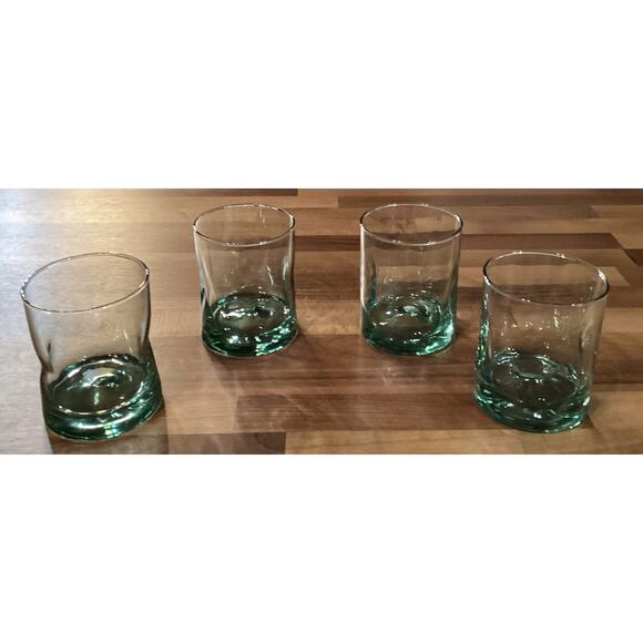 Set of 4 Vintage 4” Thumbprint Green Tumblers 10 ounces - Picture 5 of 10